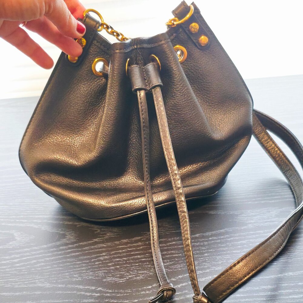 HOBO Leather Bucket Crossbody Bag